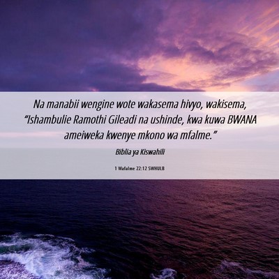 Picture 06 - 1 Wafalme 22:12 SWHULB - Na manabii wengine wote wakasema hivyo, wakisema, - Bible Verse Picture