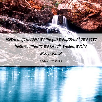 Picture 06 - 1 Wafalme 22:33 SWHULB - Ikawa majemedari wa magari walipoona kuwa yeye - Bible Verse Picture