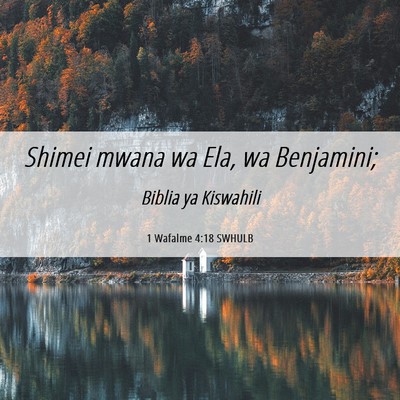 Picture 06 - 1 Wafalme 4:18 SWHULB - Shimei mwana wa Ela, wa - Bible Verse Picture