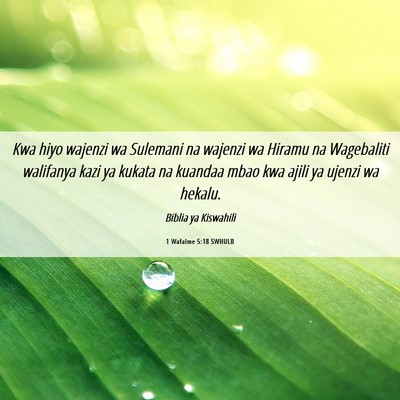 Picture 06 - 1 Wafalme 5:18 SWHULB - Kwa hiyo wajenzi wa Sulemani na wajenzi wa Hiramu - Bible Verse Picture