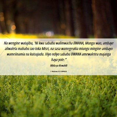 Picture 06 - 1 Wafalme 9:9 SWHULB - Na wengine watajibu, 'Ni kwa sababu walimwacha - Bible Verse Picture