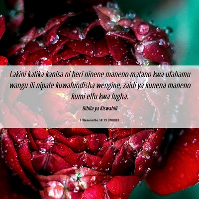 Picture 06 - 1 Wakorintho 14:19 SWHULB - Lakini katika kanisa ni heri ninene maneno matano - Bible Verse Picture