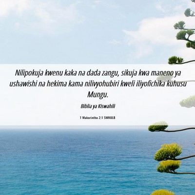 Picture 06 - 1 Wakorintho 2:1 SWHULB - Nilipokuja kwenu kaka na dada zangu, sikuja kwa - Bible Verse Picture