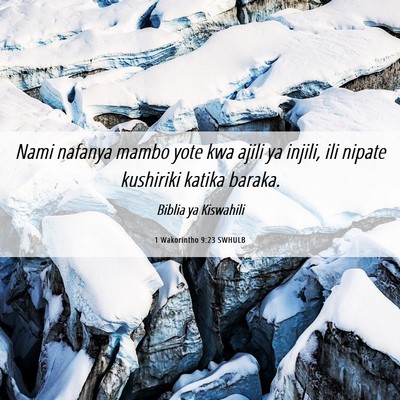 Picture 06 - 1 Wakorintho 9:23 SWHULB - Nami nafanya mambo yote kwa ajili ya injili, ili - Bible Verse Picture