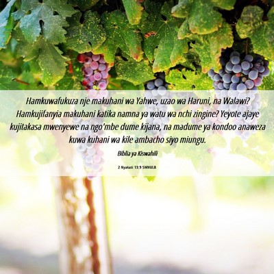 Picture 06 - 2 Nyakati 13:9 SWHULB - Hamkuwafukuza nje makuhani wa Yahwe, uzao wa - Bible Verse Picture