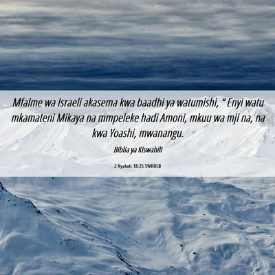 Picture 06 - 2 Nyakati 18:25 SWHULB - Mfalme wa Israeli akasema kwa baadhi ya - Bible Verse Picture