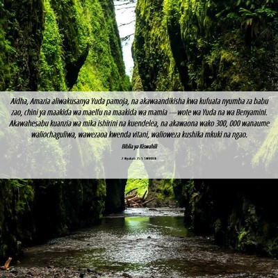 Picture 06 - 2 Nyakati 25:5 SWHULB - Aidha, Amazia aliwakusanya Yuda pamoja, na - Bible Verse Picture
