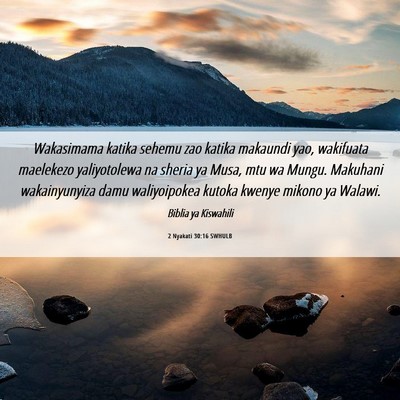Picture 06 - 2 Nyakati 30:16 SWHULB - Wakasimama katika sehemu zao katika makaundi yao, - Bible Verse Picture
