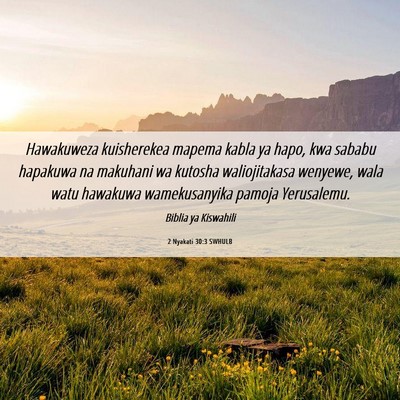 Picture 06 - 2 Nyakati 30:3 SWHULB - Hawakuweza kuisherekea mapema kabla ya hapo, kwa - Bible Verse Picture