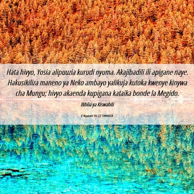 Picture 06 - 2 Nyakati 35:22 SWHULB - Hata hivyo, Yosia alipuuzia kurudi nyuma. - Bible Verse Picture