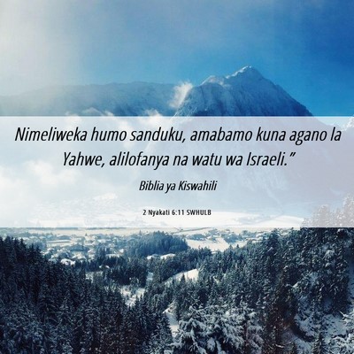 Picture 06 - 2 Nyakati 6:11 SWHULB - Nimeliweka humo sanduku, amabamo kuna agano la - Bible Verse Picture