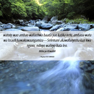 Picture 06 - 2 Nyakati 8:8 SWHULB - watoto wao ambao waliachwa baada yao katika nchi, - Bible Verse Picture