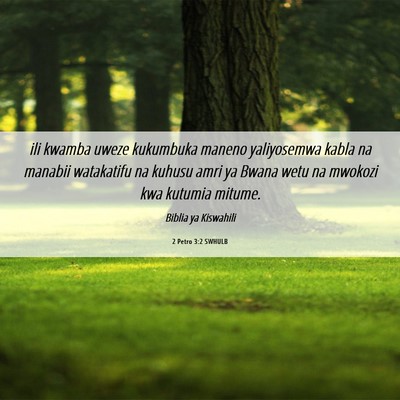 Picture 06 - 2 Petro 3:2 SWHULB - ili kwamba uweze kukumbuka maneno yaliyosemwa - Bible Verse Picture