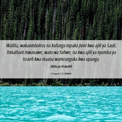 Picture 06 - 2 Samweli 1:12 SWHULB - Walilia, wakaomboleza na kufunga mpaka jioni kwa - Bible Verse Picture