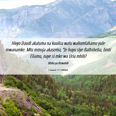 Picture 06 - 2 Samweli 11:3 SWHULB - Hivyo Daudi akatuma na kuuliza watu waliomfahamu - Bible Verse Picture