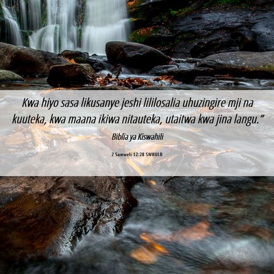 Picture 06 - 2 Samweli 12:28 SWHULB - Kwa hiyo sasa likusanye jeshi lililosalia - Bible Verse Picture