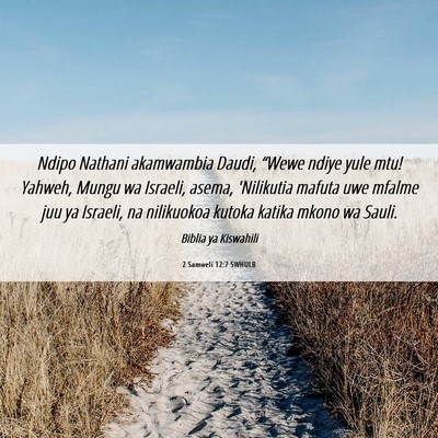 Picture 06 - 2 Samweli 12:7 SWHULB - Ndipo Nathani akamwambia Daudi, “Wewe ndiye - Bible Verse Picture