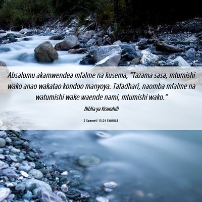 Picture 06 - 2 Samweli 13:24 SWHULB - Absalomu akamwendea mfalme na kusema, “Tazama - Bible Verse Picture