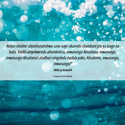 Picture 06 - 2 Samweli 18:33 SWHULB - Ndipo mfalme alipohuzunishwa sana naye akaenda - Bible Verse Picture