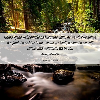Picture 06 - 2 Samweli 2:15 SWHULB - Ndipo vijana walipoinuka na kukutana, kumi na - Bible Verse Picture