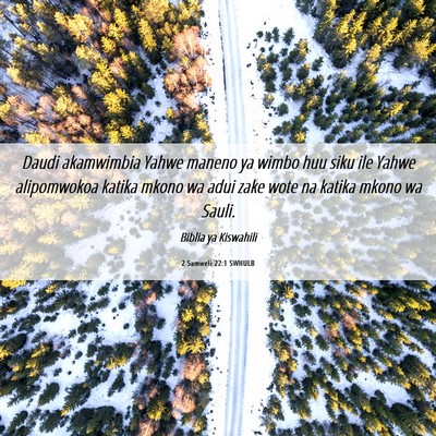 Picture 06 - 2 Samweli 22:1 SWHULB - Daudi akamwimbia Yahwe maneno ya wimbo huu siku - Bible Verse Picture