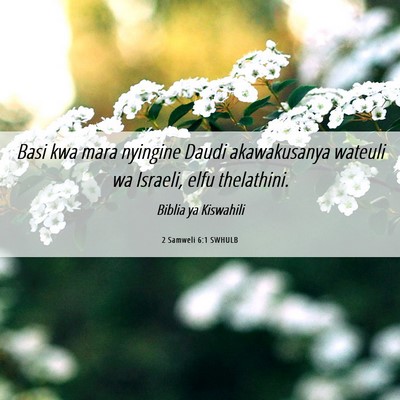 Picture 06 - 2 Samweli 6:1 SWHULB - Basi kwa mara nyingine Daudi akawakusanya wateuli - Bible Verse Picture