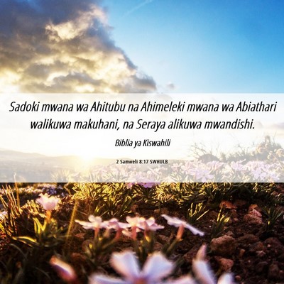 Picture 06 - 2 Samweli 8:17 SWHULB - Sadoki mwana wa Ahitubu na Ahimeleki mwana wa - Bible Verse Picture