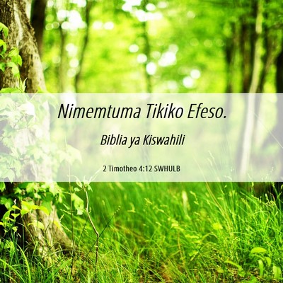 Picture 06 - 2 Timotheo 4:12 SWHULB - Nimemtuma Tikiko - Bible Verse Picture