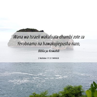 Picture 06 - 2 Wafalme 17:22 SWHULB - Wana wa Israeli wakafuata dhambi zote za - Bible Verse Picture