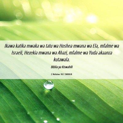 Picture 06 - 2 Wafalme 18:1 SWHULB - Ikawa katika mwaka wa tatu wa Hoshea mwana wa - Bible Verse Picture