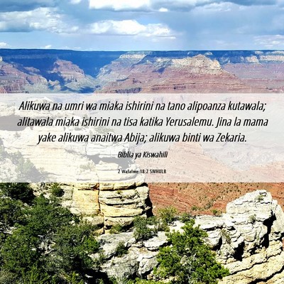 Picture 06 - 2 Wafalme 18:2 SWHULB - Alikuwa na umri wa miaka ishirini na tano - Bible Verse Picture