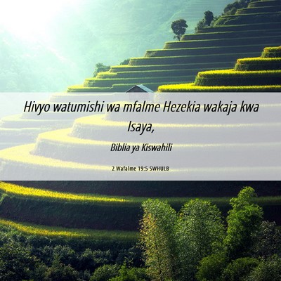 Picture 06 - 2 Wafalme 19:5 SWHULB - Hivyo watumishi wa mfalme Hezekia wakaja kwa - Bible Verse Picture