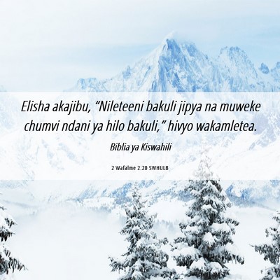 Picture 06 - 2 Wafalme 2:20 SWHULB - Elisha akajibu, “Nileteeni bakuli jipya na - Bible Verse Picture