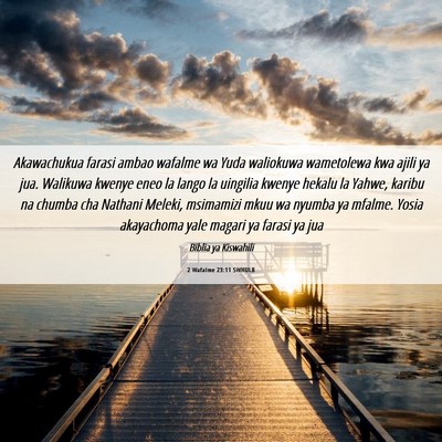Picture 06 - 2 Wafalme 23:11 SWHULB - Akawachukua farasi ambao wafalme wa Yuda - Bible Verse Picture
