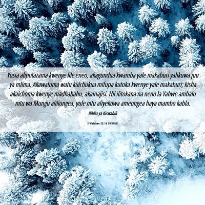 Picture 06 - 2 Wafalme 23:16 SWHULB - Yosia alipotazama kwenye lile eneo, akagundua - Bible Verse Picture
