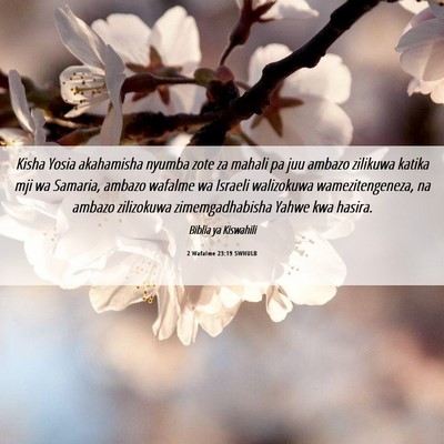 Picture 06 - 2 Wafalme 23:19 SWHULB - Kisha Yosia akahamisha nyumba zote za mahali pa - Bible Verse Picture