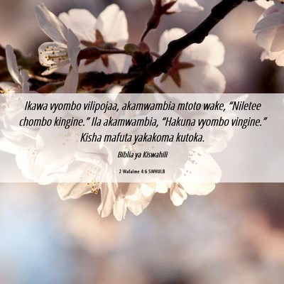 Picture 06 - 2 Wafalme 4:6 SWHULB - Ikawa vyombo vilipojaa, akamwambia mtoto wake, - Bible Verse Picture