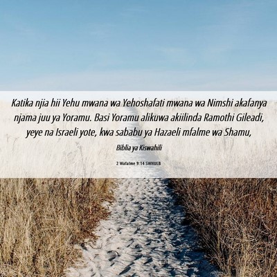 Picture 06 - 2 Wafalme 9:14 SWHULB - Katika njia hii Yehu mwana wa Yehoshafati mwana - Bible Verse Picture