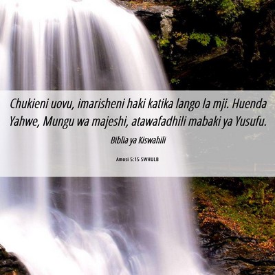 Picture 06 - Amosi 5:15 SWHULB - Chukieni uovu, imarisheni haki katika lango la - Bible Verse Picture