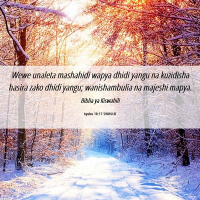 Picture 06 - Ayubu 10:17 SWHULB - Wewe unaleta mashahidi wapya dhidi yangu na - Bible Verse Picture