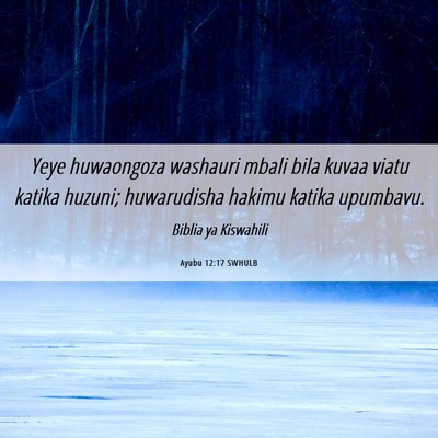 Picture 06 - Ayubu 12:17 SWHULB - Yeye huwaongoza washauri mbali bila kuvaa viatu - Bible Verse Picture