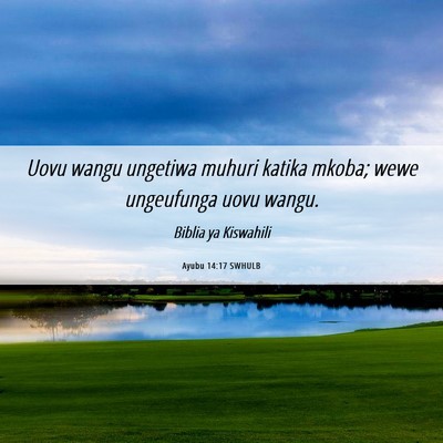 Picture 06 - Ayubu 14:17 SWHULB - Uovu wangu ungetiwa muhuri katika mkoba; wewe - Bible Verse Picture