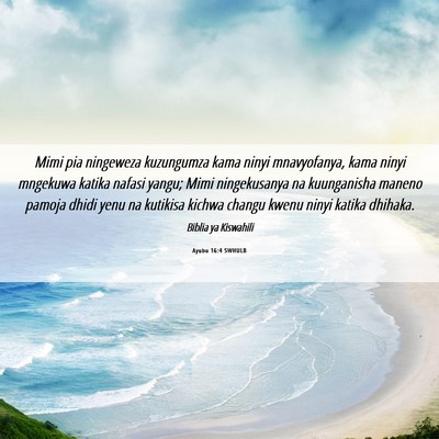 Picture 06 - Ayubu 16:4 SWHULB - Mimi pia ningeweza kuzungumza kama ninyi - Bible Verse Picture