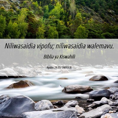 Picture 06 - Ayubu 29:15 SWHULB - Niliwasaidia vipofu; niliwasaidia - Bible Verse Picture