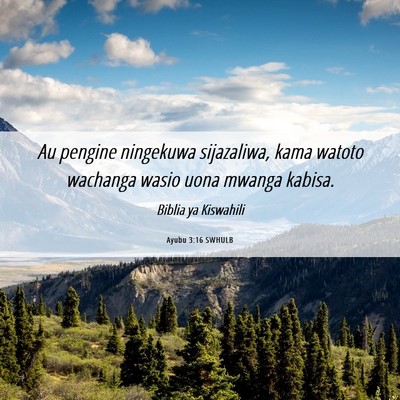 Picture 06 - Ayubu 3:16 SWHULB - Au pengine ningekuwa sijazaliwa, kama watoto - Bible Verse Picture