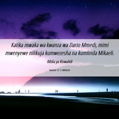Picture 06 - Danieli 11:1 SWHULB - Katika mwaka wa kwanza wa Dario Mmedi, mimi - Bible Verse Picture