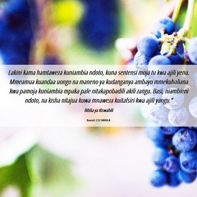 Picture 06 - Danieli 2:9 SWHULB - Lakini kama hamtaweza kuniambia ndoto, kuna - Bible Verse Picture