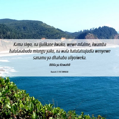 Picture 06 - Danieli 3:18 SWHULB - Kama sivyo, na ijulikane kwako, wewe mfalme, - Bible Verse Picture