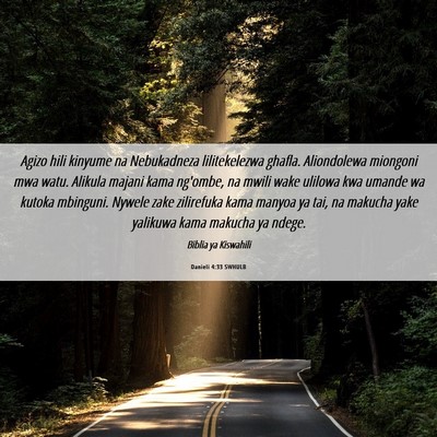Picture 06 - Danieli 4:33 SWHULB - Agizo hili kinyume na Nebukadneza lilitekelezwa - Bible Verse Picture