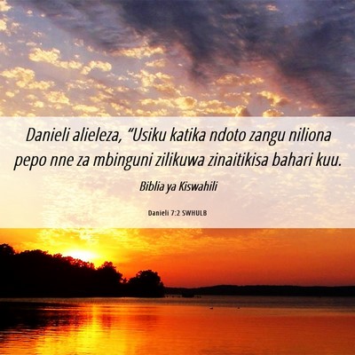 Picture 06 - Danieli 7:2 SWHULB - Danieli alieleza, “Usiku katika ndoto zangu - Bible Verse Picture